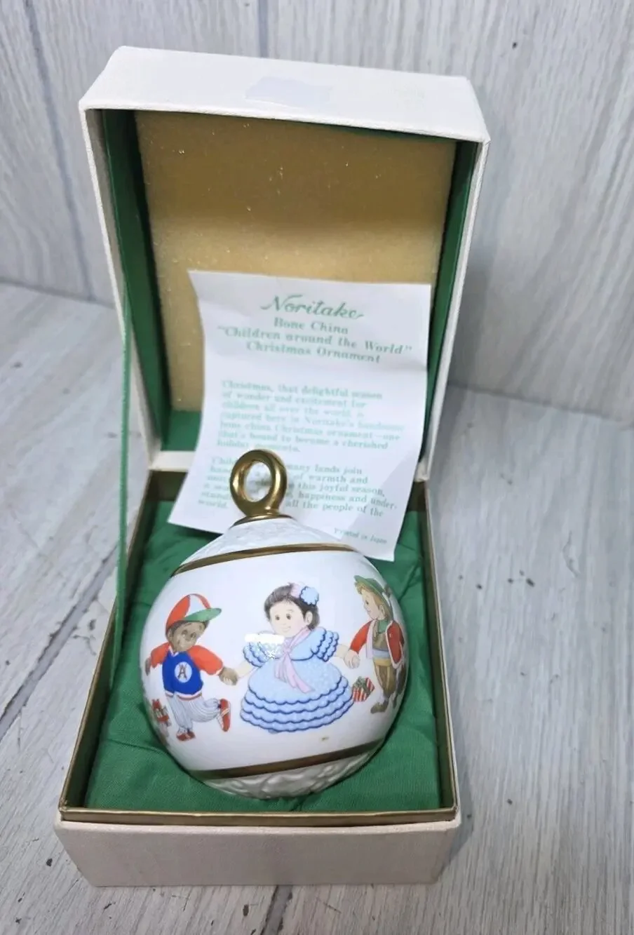 Vintage Noritake Christmas Ornament Children Around The World NIB Holiday